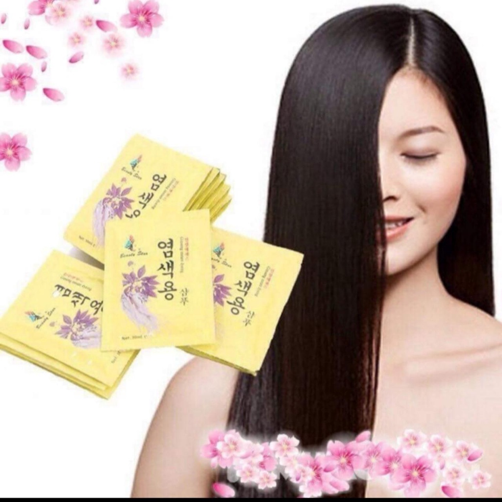 Dầu Gội Nhuộm Đen Tóc Beauty Star - Hàn Quốc