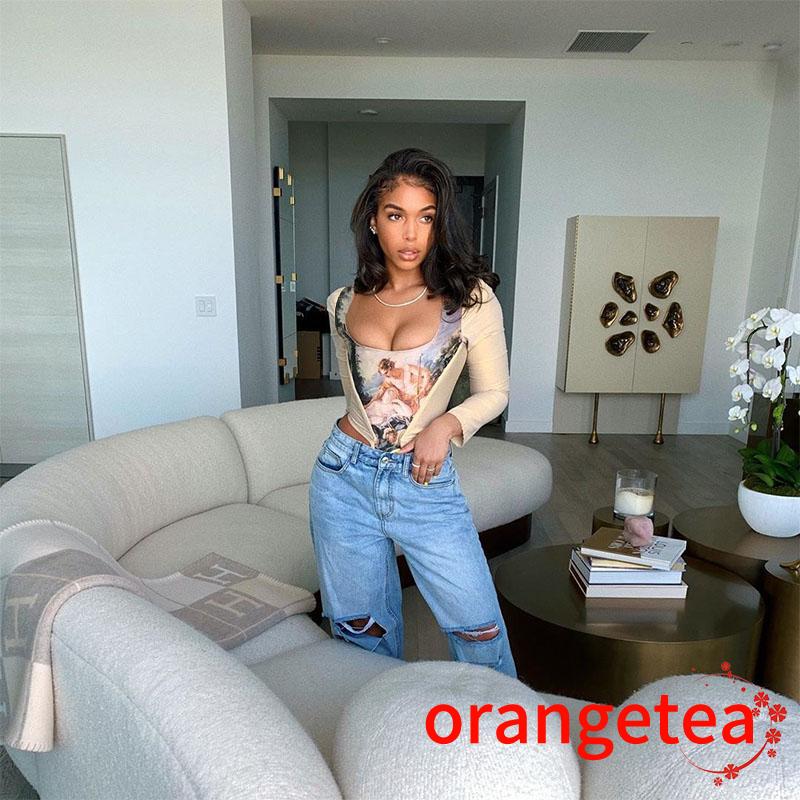 áo croptop tay dài Cổ Vuông Không Tay Quyến Rũ Cho Nữ