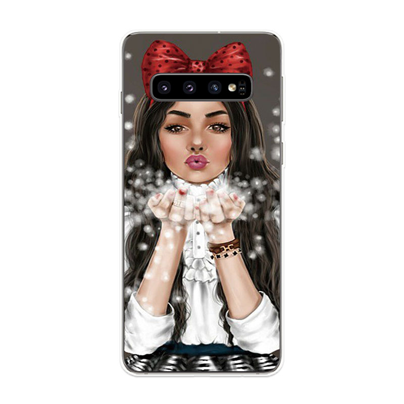 Samsung Galaxy S9 S9+ S10 S10+ Plus S10e Lite Soft TPU Silicone Phone Case Cover Hand Drawn Beauty 3