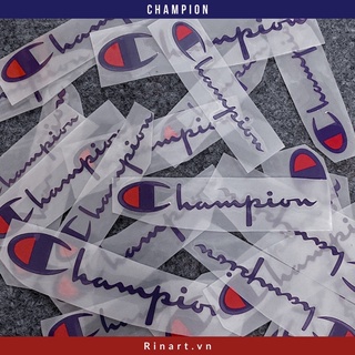 Decal ủi nhiệt Champion | Logo Sticker Patch in áo ủi trực tiếp lên vải - Rinart.vn