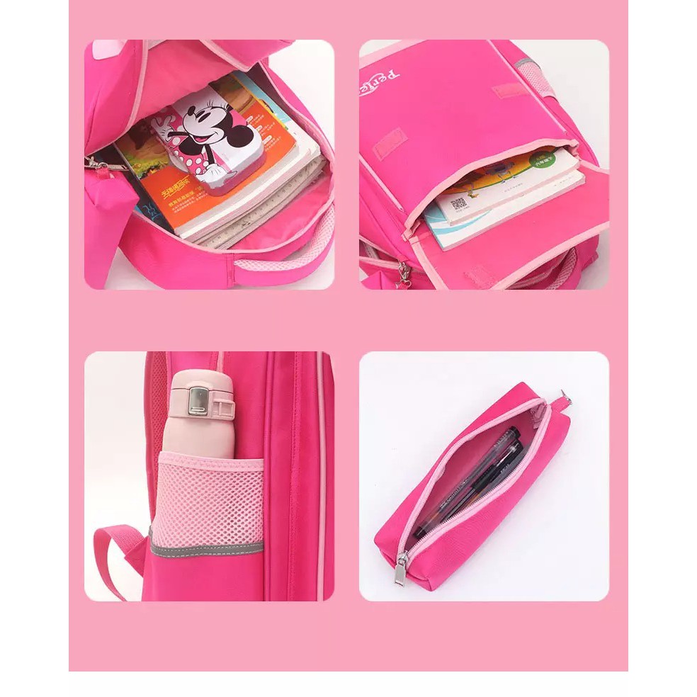 [CHẤT XỊN] Balo trang nhã cao cấp cho bé gái cấp 1 từ lớp 1 đến lớp 3 đi học, cặp sách chống thấm nước có phản quang