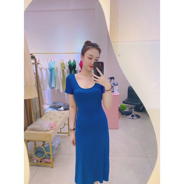 Đầm thun lạnh dáng dài🤍