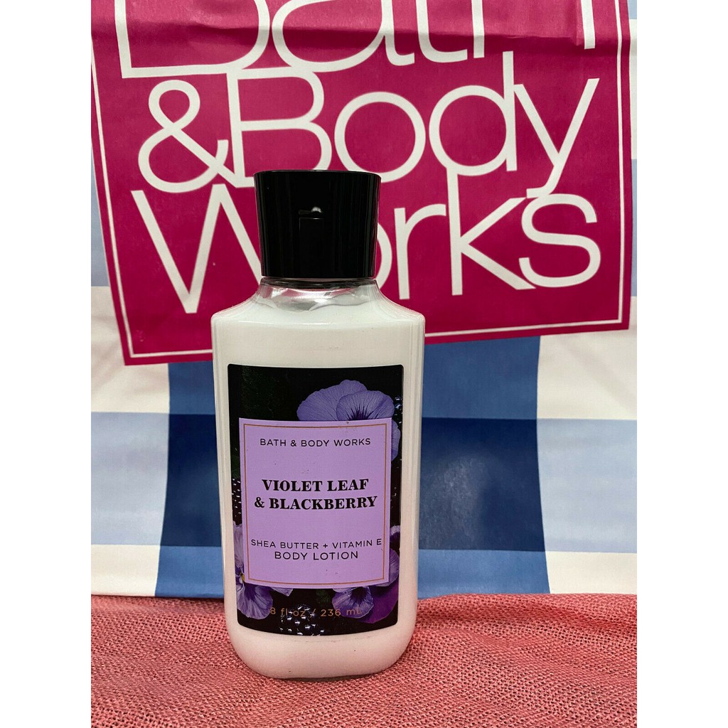 Dưỡng thể giữ ẩm da Bath & Body Works Violet Leaf & Blackberry Shea butter & vitamin E body lotion 236ml (Mỹ)