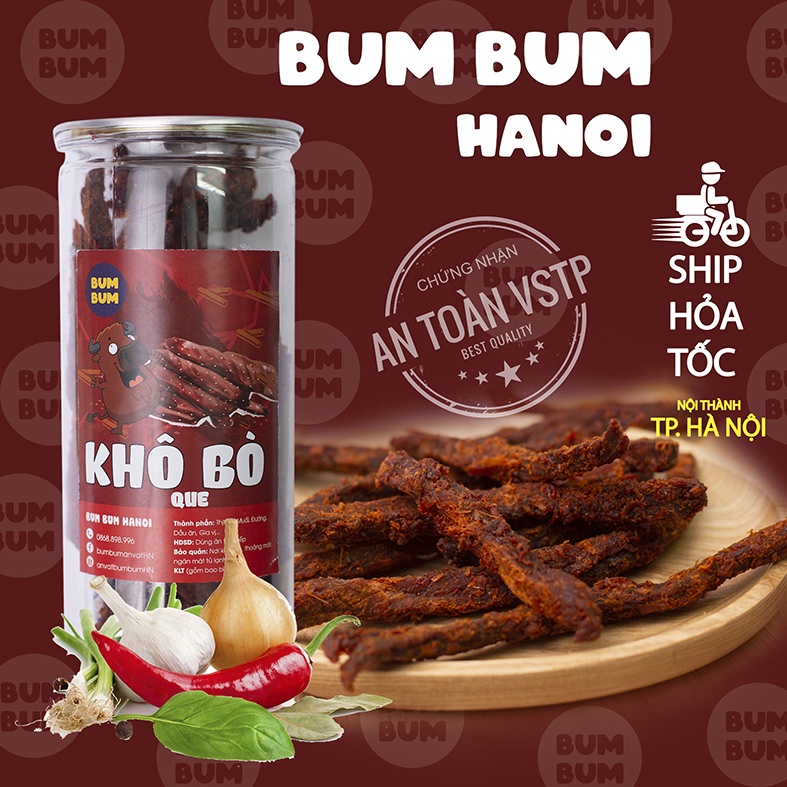 Khô bò que BumBum đồ ăn vặt Hà Nội siêu ngon siêu rẻ | BigBuy360 - bigbuy360.vn