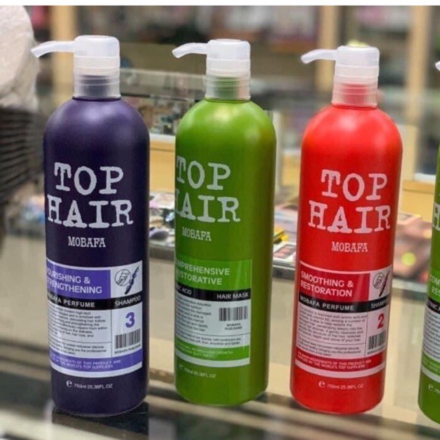 Cặp dầu gội xả Tophair Top Hair Mobafa 750ml phục hồi tóc Tophair Mobafa
