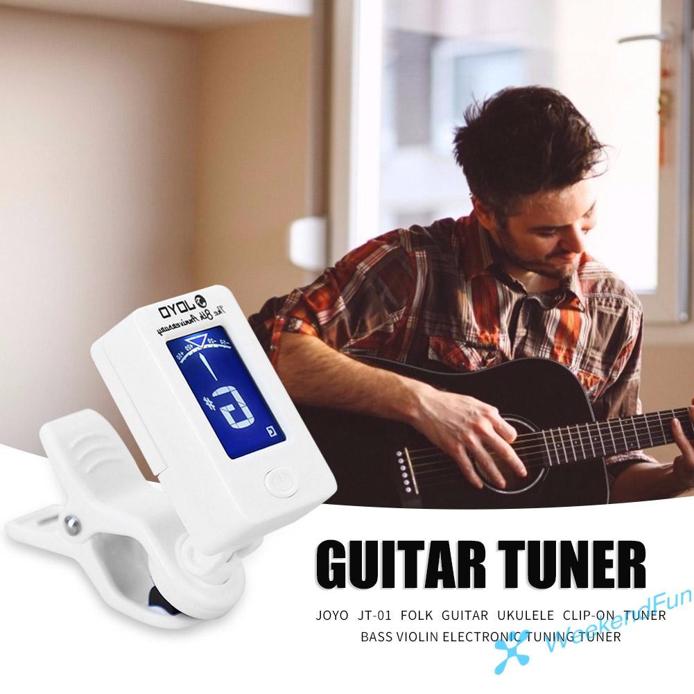 【COD】JOYO JT-01 Folk Guitar Ukulele Clip-on Tuner Violin Electronic Tuning Tuner