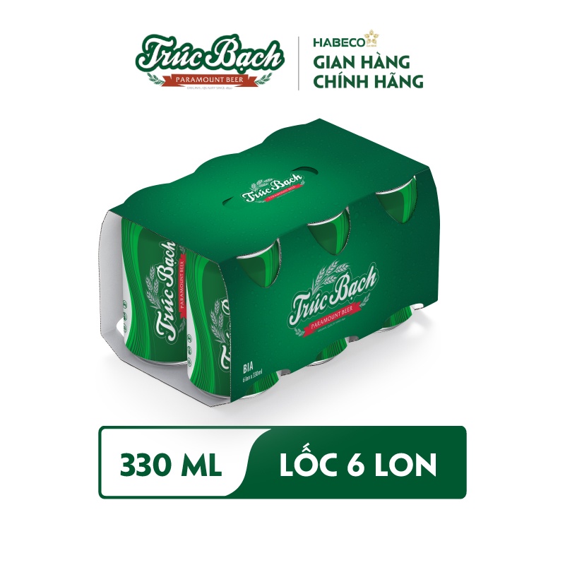 HỎA TỐC HÀ NỘI - Lốc 6 lon Bia Trúc Bạch - HABECO (330ml/ lon)