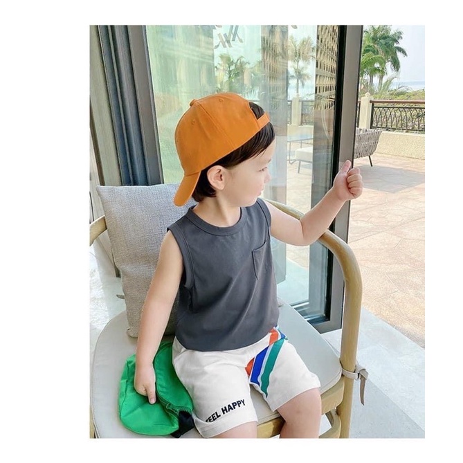 Set 4 chiếc áo ba lỗ cotton thoáng mát cho bé trai 8-13kg