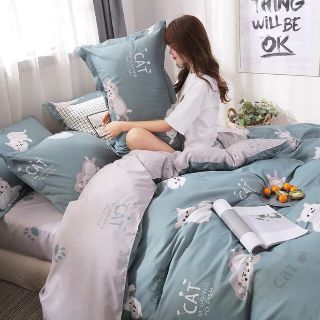 Cotton poly mèo xanh