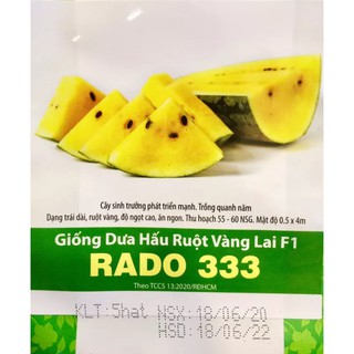 Hạt giống dưa hấu ruột vàng lai F1 Rado 333 - gói 5 hạt