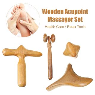 Bộ 4 dụng cụ lăn massage liệu pháp bấm huyệt giúp thư giãn cơ thể
