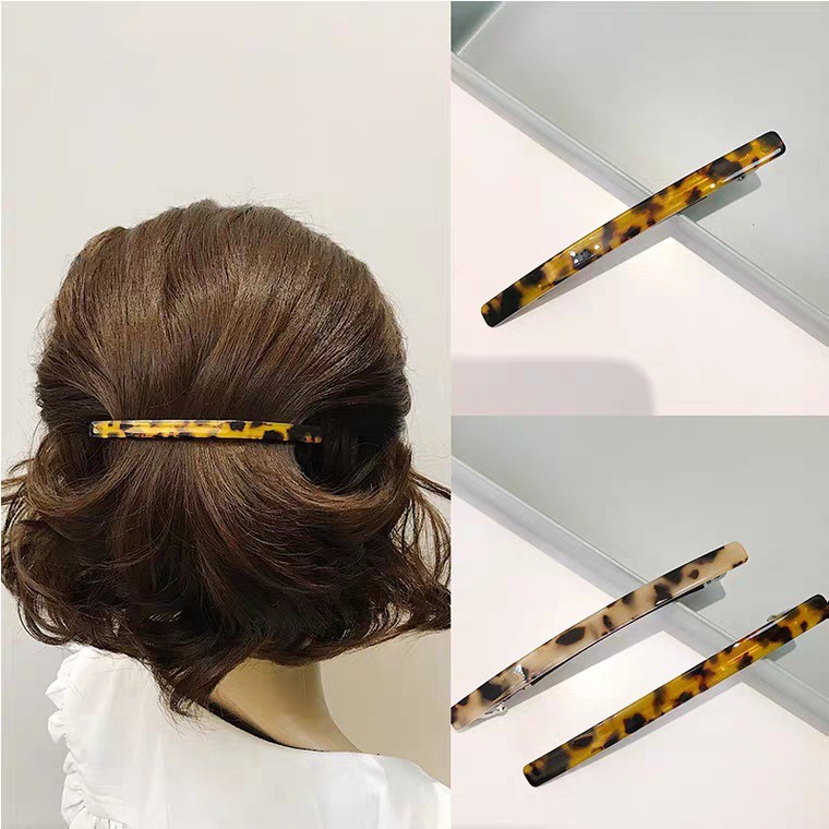 Kẹp tóc họa tiết đốm đen đơn giản MS278