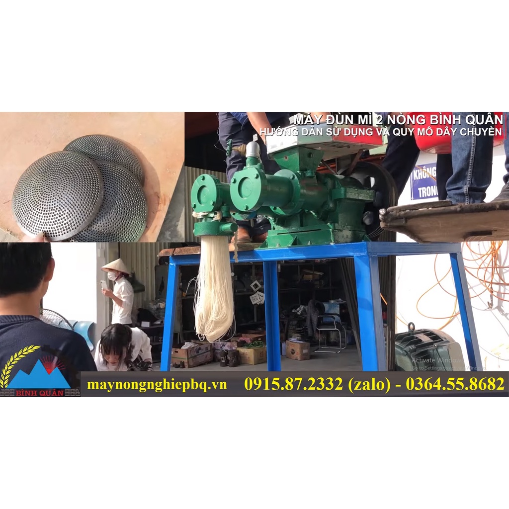 Đầu máy mỳ 2 nòng Bình Quân, 1 đầu sinh nhiệt, 1 đầu làm mỳ bún phở khô