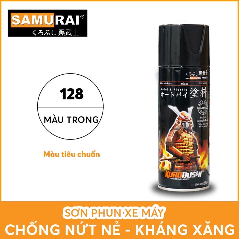 Samurai 128 - Chai xịt bóng không màu phủ bóng dán áo