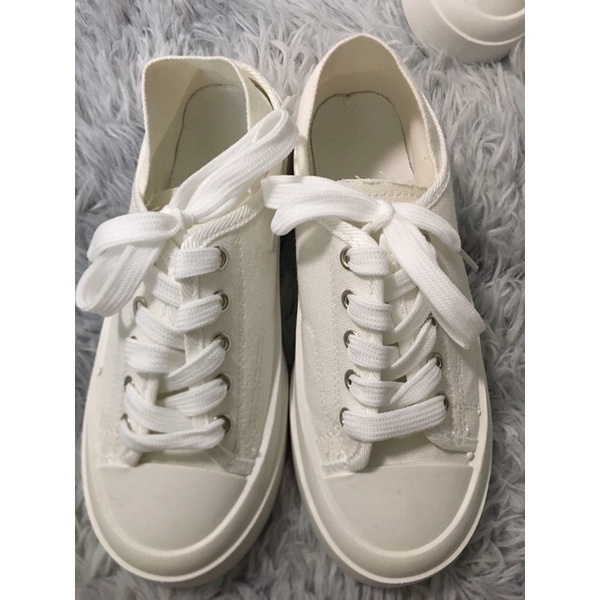 Giày thể thao canvas đế bánh mì đạp gót kèm ảnh thật