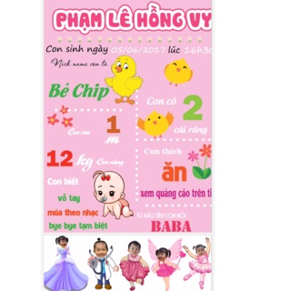 Combo in bảng thông tin và chipi cho bé