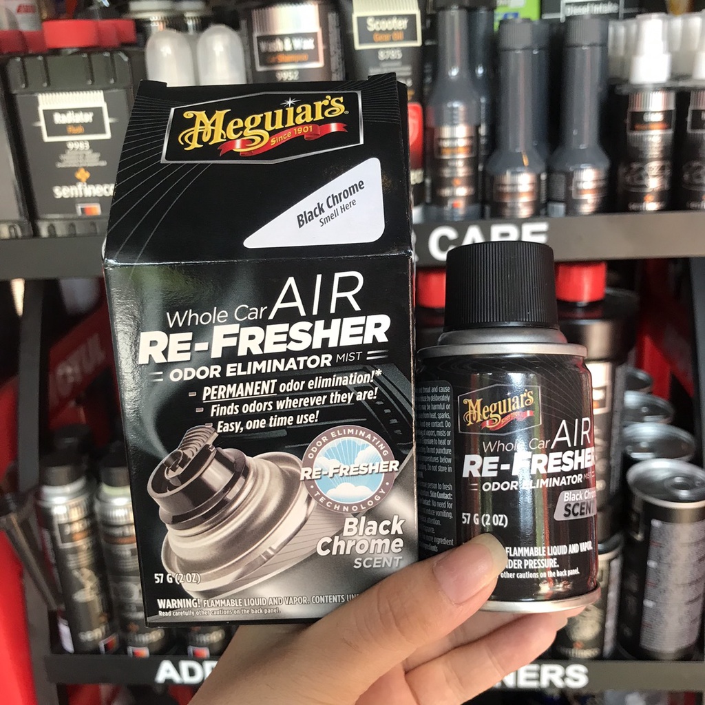 Xịt Khử Mùi Nội Thất Xe Hơi Mùi Hương Nam Tính Meguiar's Air Refesher - Black Chrome Scent (G181302) 57g chamsocxestore