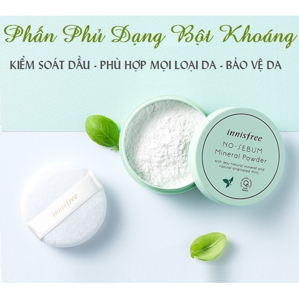 Phấn Phủ Kiềm Dầu Innisfree – No Sebum Mineral Powder