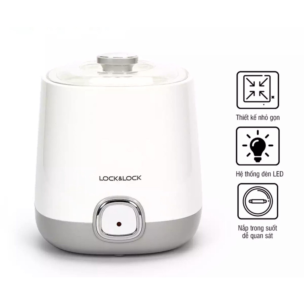 Máy làm sữa chua Lock Lock EJY110SLV 1L 20W chính hãng , Nồi ủ sữa chua lên men tự động siêu tiện lợi cao cấp