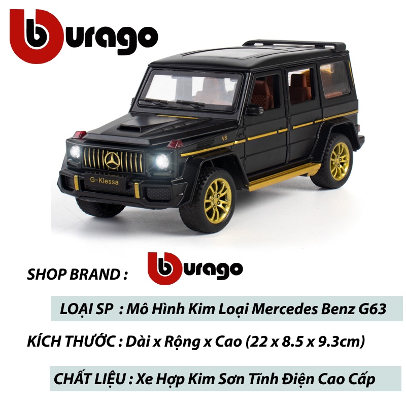 Mô hình xe mercedes benz G63 hợp kim cao cấp tỉ lệ 1:24