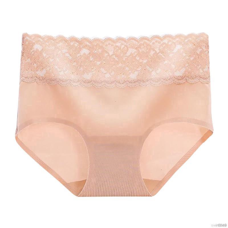 Women Beautiful Sweet Solid Color Lace High Elastic Waist Soft Briefs | BigBuy360 - bigbuy360.vn