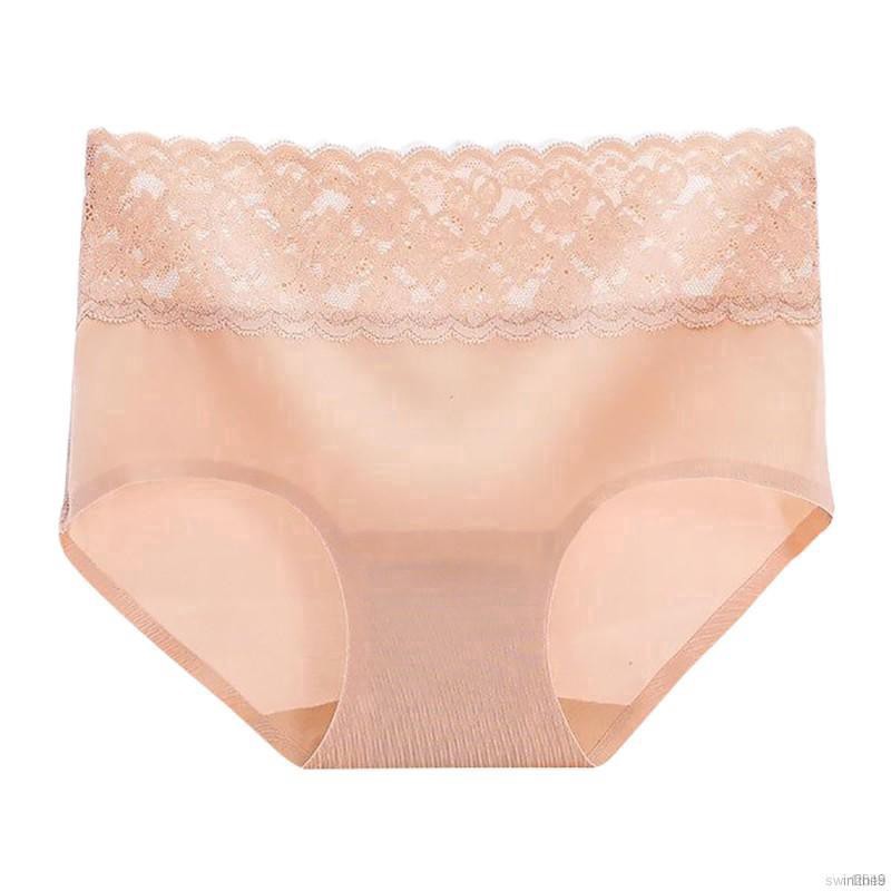 Women Beautiful Sweet Solid Color Lace High Elastic Waist Soft Briefs | WebRaoVat - webraovat.net.vn