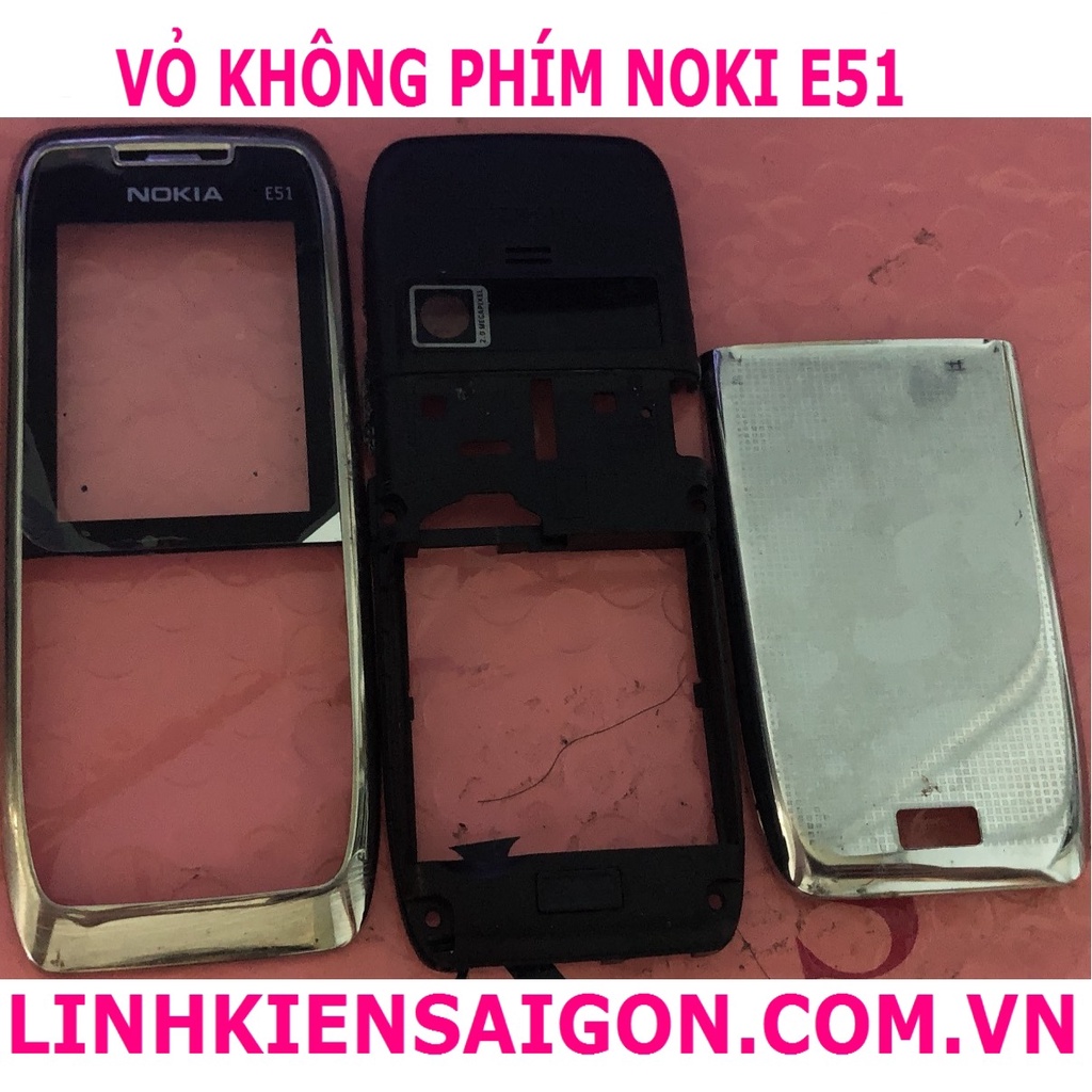 VỎ KHÔNG PHÍM NOKI E51 MÀU ĐEN KHÔNG NÚT BÊN HÔNG
