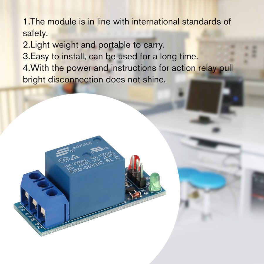 Mô đun rơ le 1 kênh DC 5V kèm đèn cho điện tử