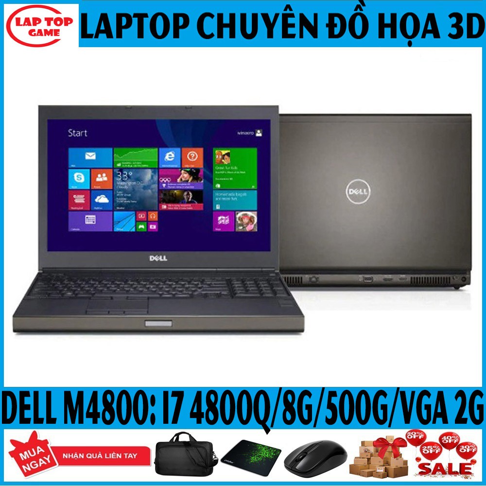 laptop Khủng đồ họa Dell M4800 Core i7-4800MQ, VGA 2G, laptop cũ chơi game cơ bản đồ họa