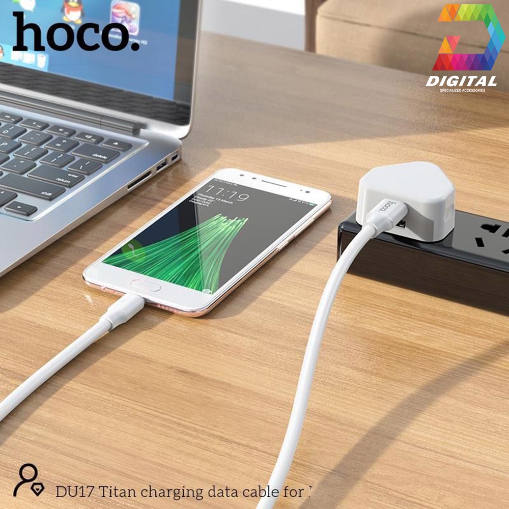Cáp Sạc Nhanh Cổng Type C Hoco DU17 Chính Hãng Dài 1 Mét