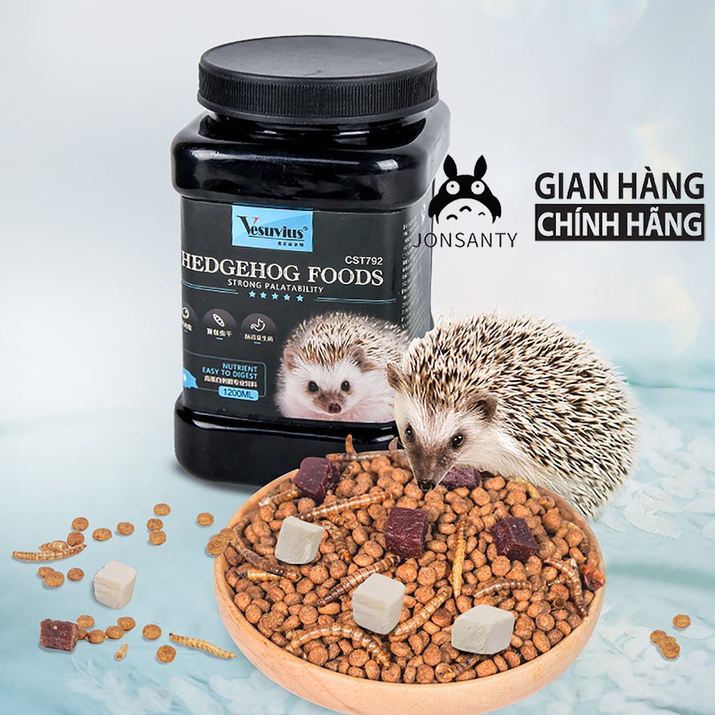 Đồ ăn nhím kiểng, thức ăn cho nhím cảnh dinh dưỡng toàn diện thịt gà sâu gạo giàu protein hãng JONSANTY
