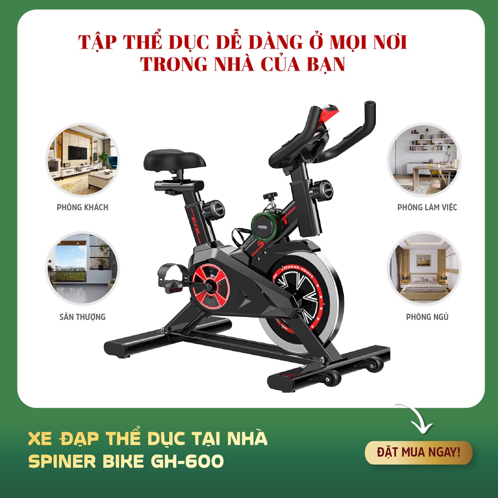 Xe đạp tập Gym JOBUR GH600 - Xe đạp tập thể dục, FITNESS tại nhà Hàng nhập khẩu chính hãng CAO CẤP - Thiết kế hiện đại