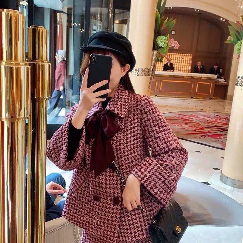 ⚡️SET DẠ⚡️Set dạ zic zac nơ cổ 2 màu | BigBuy360 - bigbuy360.vn