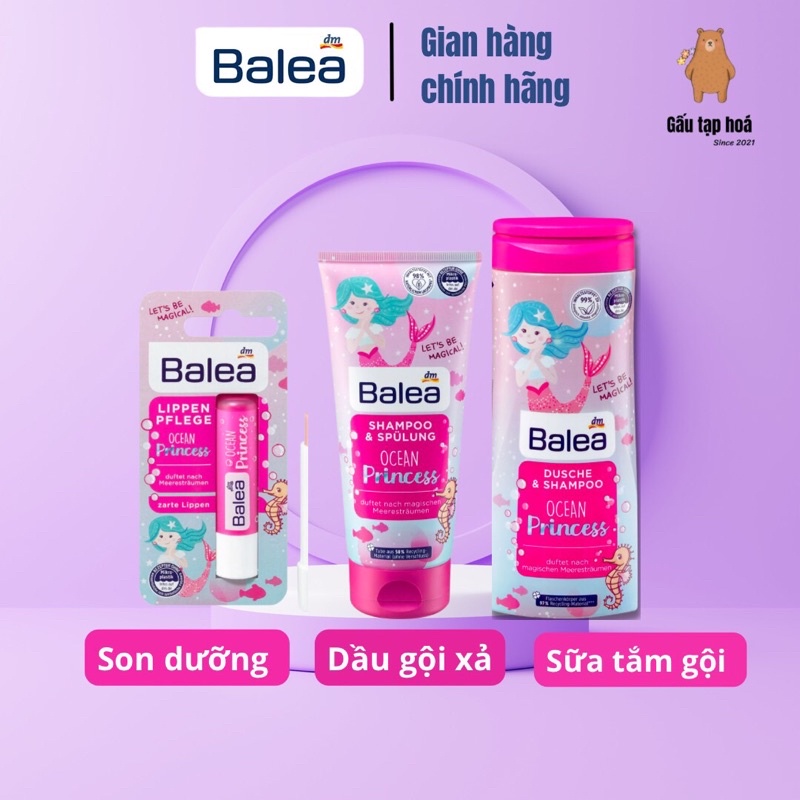 Dầu gội xả dưỡng tóc 2in1, sữa tắm gội Balea Litte Princess 200ml cho bé gái từ 2 tuổi