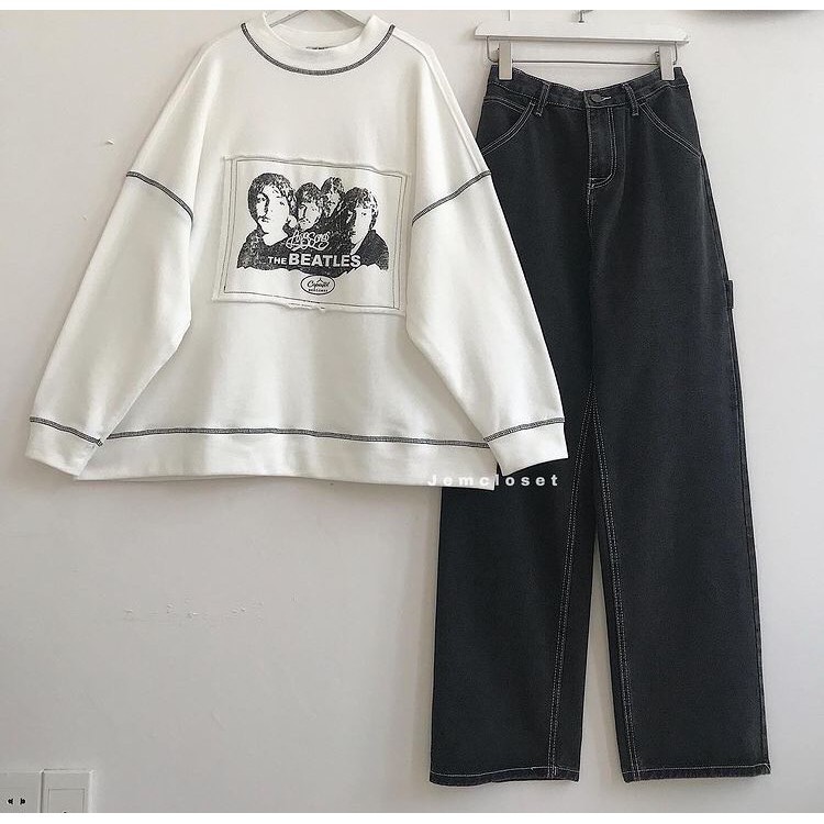 Áo sweater nữ form rộng chất vải dày dặn Beecom - 1976 ( Gous Official) | BigBuy360 - bigbuy360.vn