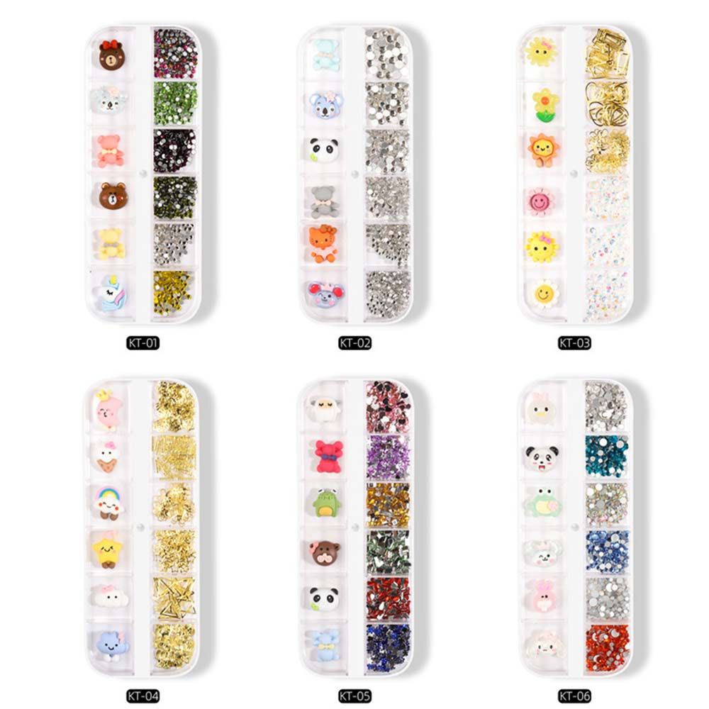[Hàng mới về] Phụ kiện dán trang trí móng tay nghệ thuật 3D thủ công kiểu dáng hoạt hình dễ thương đa dạng tùy chọn