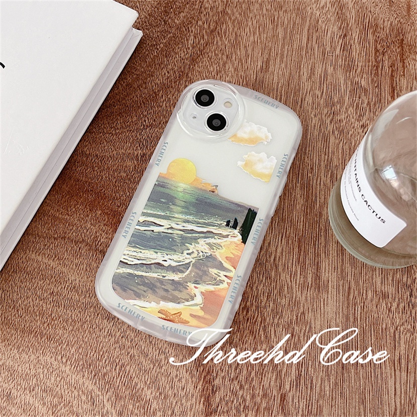 Ốp Điện Thoại Dẻo Họa Tiết Hoàng Hôn Đơn Giản Thời Trang Cho iPhone 13 12 11 Pro Max SE2020 X XR Xs Max 7 8 6 6s Plus