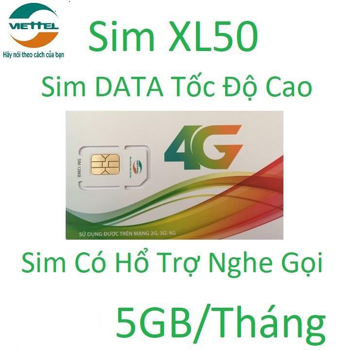 Sim Viettel Siêu Data Chất Lượng Cực Tốt , Gói Cước XL50 Hỗ Trợ Mạng 3G/4G Dùng Cho Mọi Vùng Miền