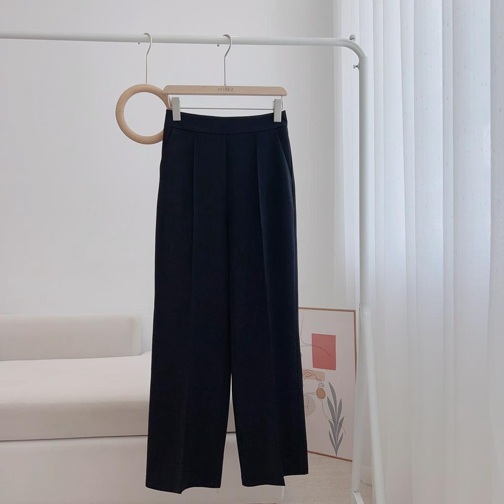 Quần Ống Suông Gân Giữa MINZ STORE Mã 3916, Thiết Kế Khóa Sau