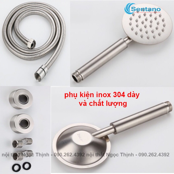 Bộ Sen cây tắm đứng Kiểu Tròn STN-104 INOX304 Sen tắm Nóng Lạnh