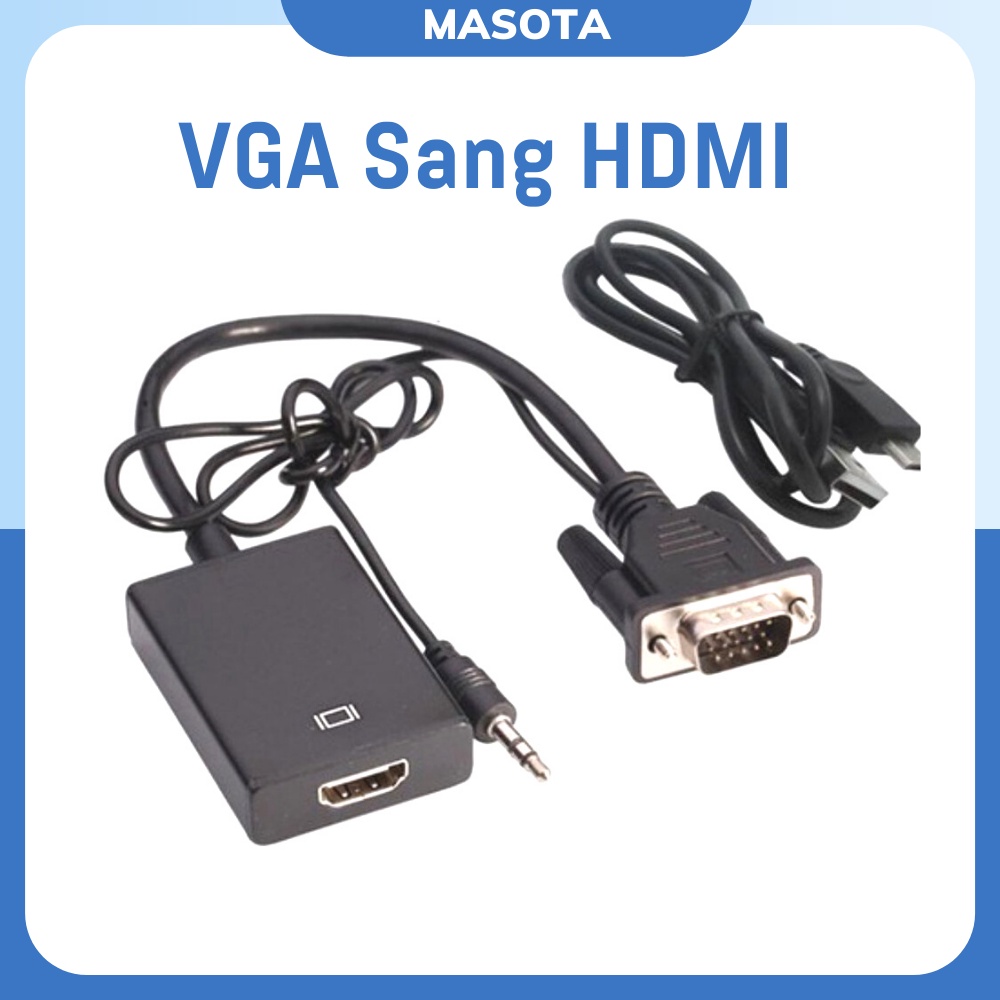 Cáp chuyển đổi VGA sang HDMI Có Audio Uteck BH 12 tháng Bộ chuyển đổi Vga to HDMI Hàng NK BH 6 Tháng