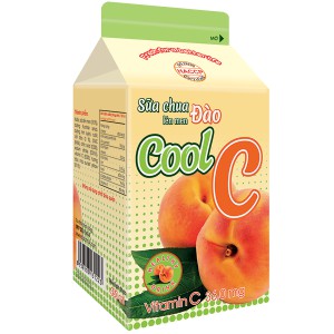 COMCO 10 HỘP Sữa chua lên men đào (Cool C)  ĐàLạt Milk 450ml