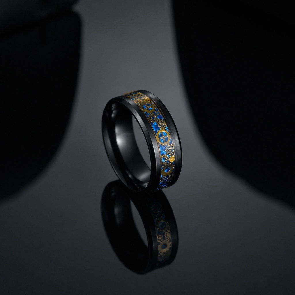 Nhẫn nam nữ tròn Unisex màu bạc Thời trang Punstore chất liệu Titan đẹp đơn giản - Nhẫn SAWTOOTH