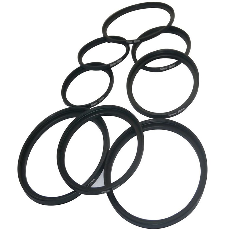 8 Pieces Step-Up Adapter Ring Set,Includes 49-52mm, 52-55mm, 55-58mm, 58-62mm, 62-67mm, 67-72mm, 72-77mm, 77-82mm-Black