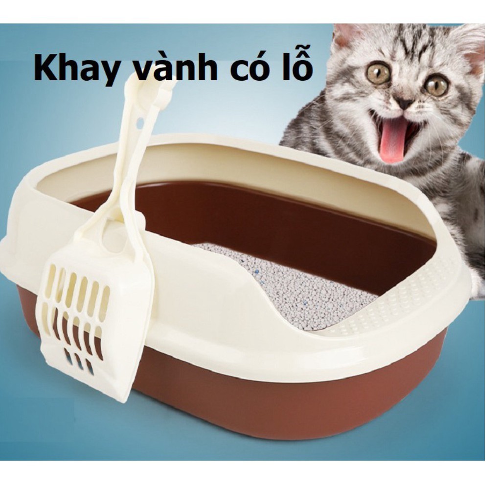 Khay vệ sinh cho mèo kèm xẻng Long Vũ Pet Shop