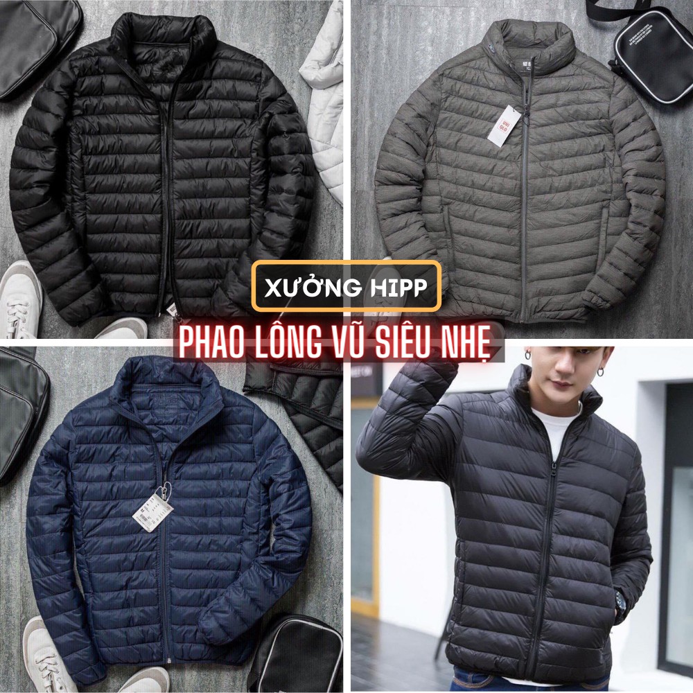 Áo khoác phao lông vũ nam siêu nhẹ Xưởng Hipp, siêu ấm form ôm tôn dáng full size, KP01