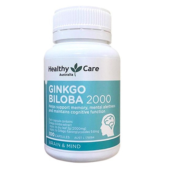 Bổ Não Ginkgo Biloba 2000 Healthy Care 100 viên