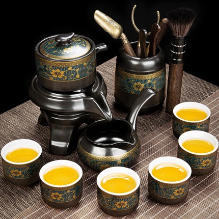 Bộ ấm trà cối xay cao cấp kèm hộp đựng trà và bộ trà cụ 18 món