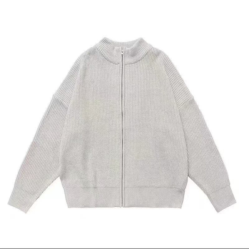 Áo khoác cardigan dệt kim tay dài có khóa kéo phong cách hàn quốc thời trang thu đông dành cho nam và nữ