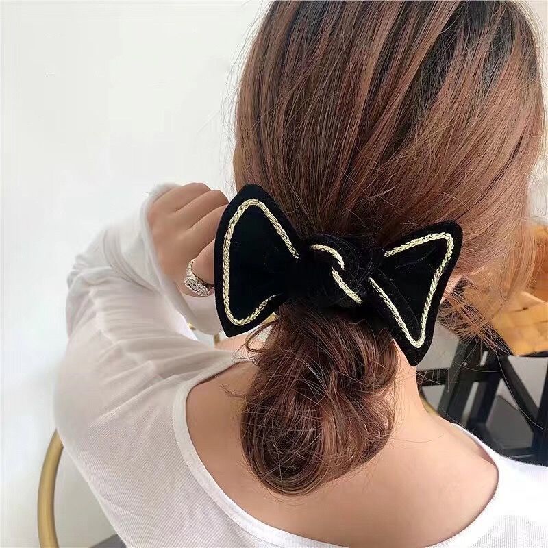 Cài tóc nơ vải nhung, Băng đô cài tóc thời trang nữ